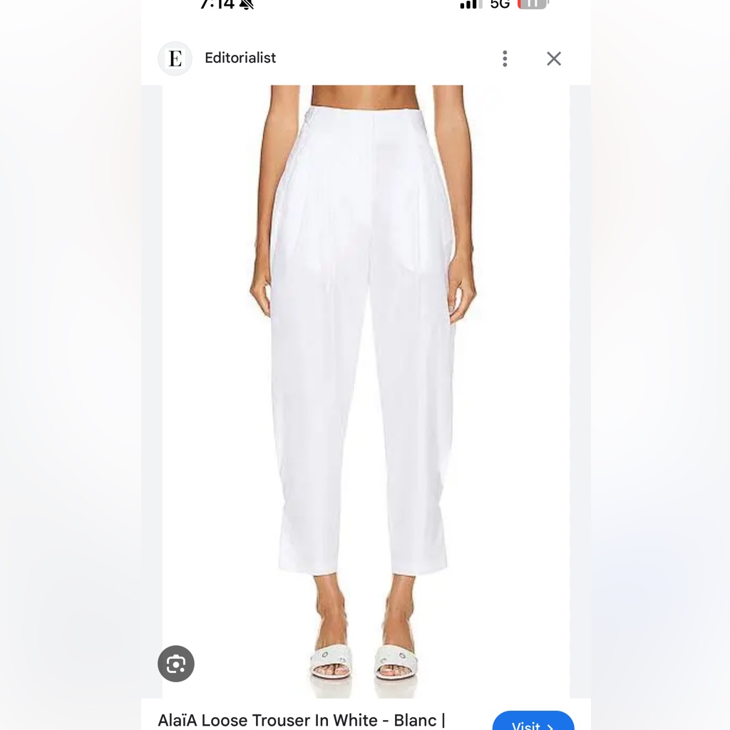 Alaia White Loose Trousers Pants In Blanc White 36 Nwt